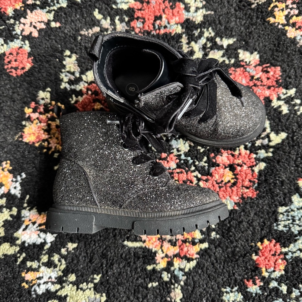 Cat & Jack Glittery Black Kids Boots